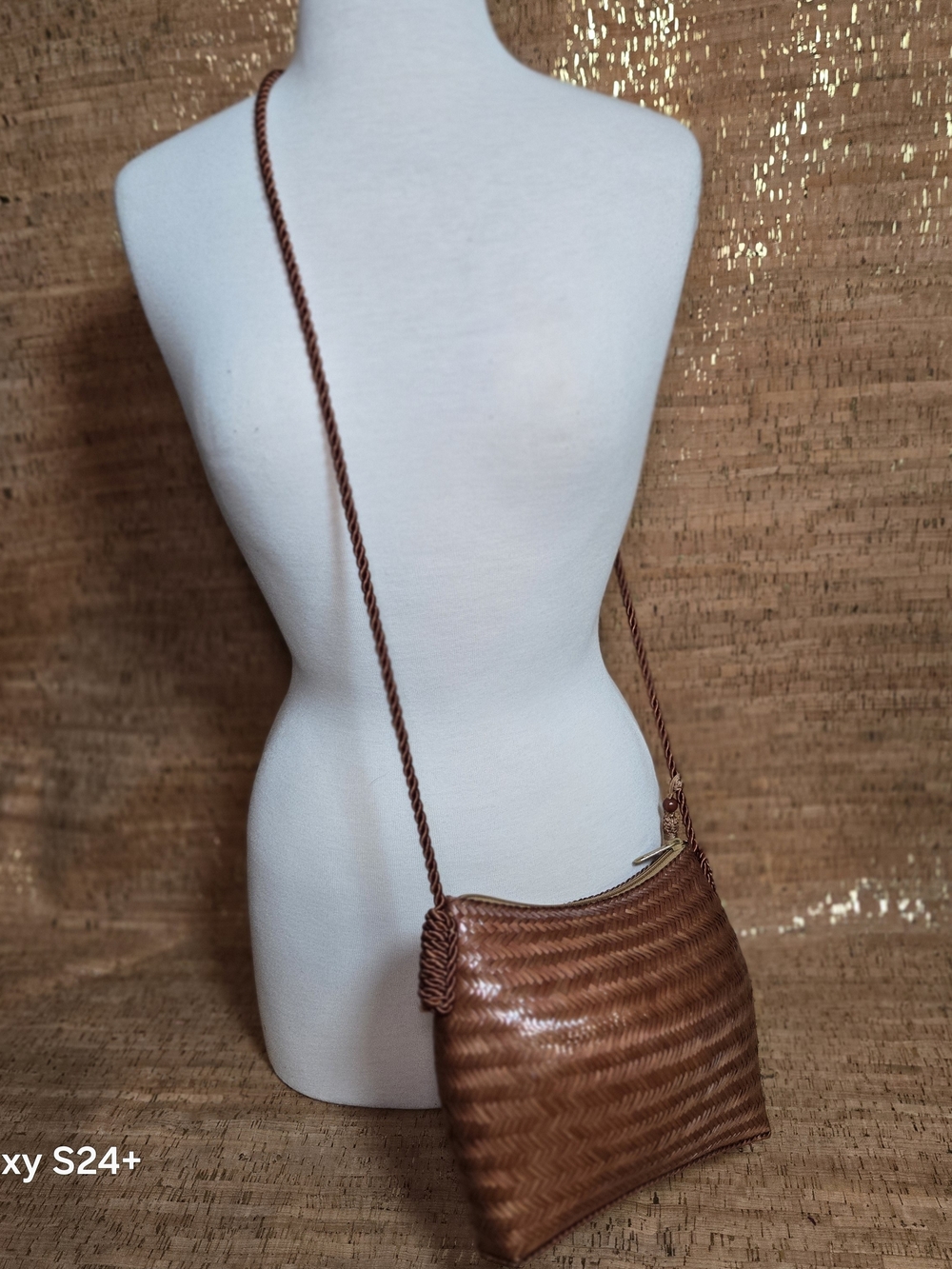 Handwoven Brown Crossbody Bag with Rope Strap
